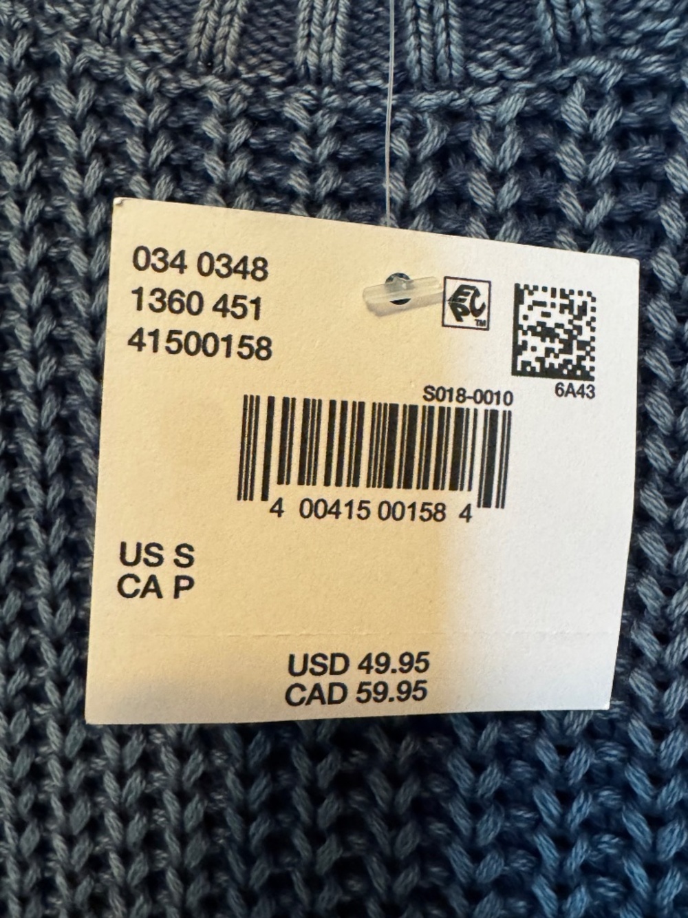 AE Acid Wash Long Weekend Sweater Oversized Slouchy Dark Blue Sz S NWT - Picture 5 of 13